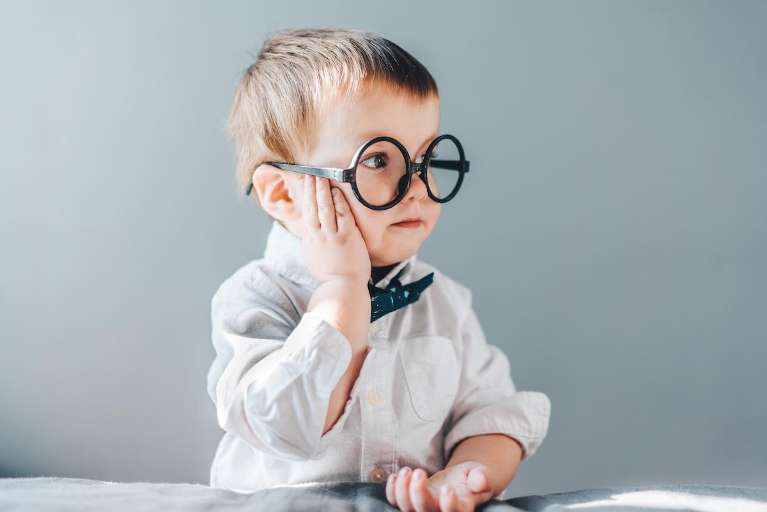 baby boy with glasses
